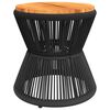 vidaXL Coffee Table with Wire Base Black Ø 45x44 cm Solid Wood Acacia