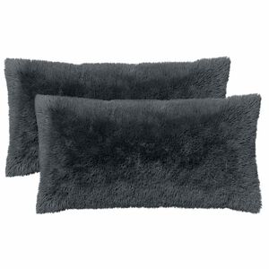 vidaXL Cushion with Pillow HEERLEN 2 pcs Anthracite PV Fleece