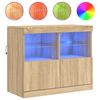 vidaXL Sideboard with LED Lights Sonoma Oak 81x37x67 cm