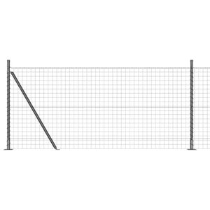 vidaXL Euro Fence with Concrete Base 10 x 1 m PVC-Coated Steel Grey