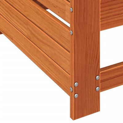 vidaXL Garden Armrest Sofa with Side Table Wax Brown Solid Wood Pine