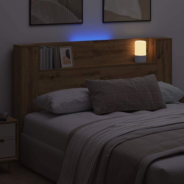vidaXL Headboard Artisan Oak 160 x 17 x 104.5 cm Engineered Wood