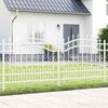 vidaXL Garden Fence White 140 cm Powder-coated steel