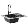 vidaXL Sink Black 620 x 500 mm 80% Quartz and 20% Resin