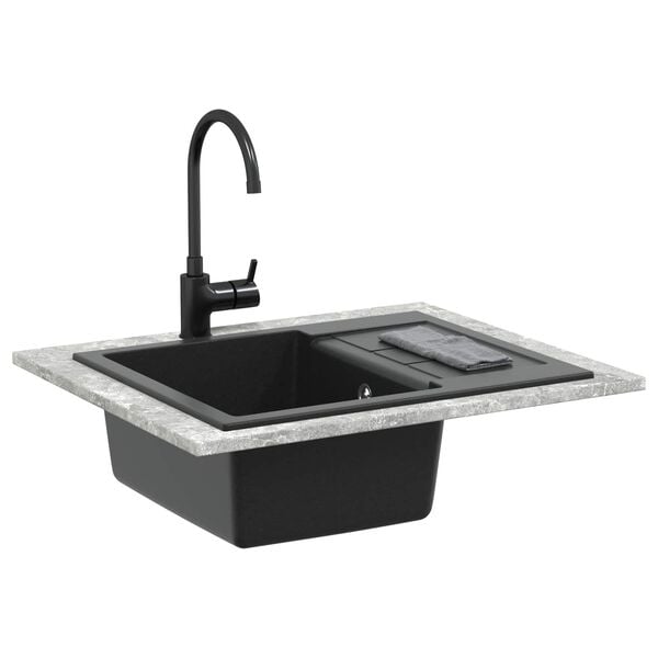 vidaXL Sink Black 620 x 500 mm 80% Quartz and 20% Resin