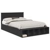 vidaXL Bed Frame with Shelf Manual Black 140 x 200 cm Engineered Wood