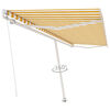 vidaXL Freestanding Manual Retractable Awning 500x350 cm Yellow/White
