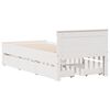 vidaXL Bed Frame without Mattress with Headboard White 90x190 cm Single Solid Wood Pine
