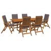 vidaXL Outdoor Dining Set with Parasol 8 pcs Anthracite