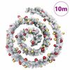 vidaXL Christmas Garland with Baubles and LED Lights Green 10 m PVC