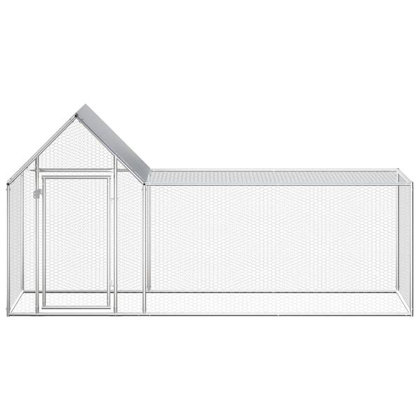 vidaXL Chicken Coop 3x1x1.5 m Galvanised Steel