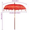 vidaXL Balinese Parasol Red 215 x 215 x 260 cm Cotton and Wood