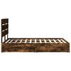 vidaXL Storage Bed with Drawer Smoked Oak 120 x 200 cm Engineered Wood