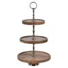 H&S Collection 3-tier Serving Stand 50 cm Wood Silver