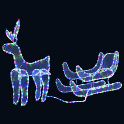 vidaXL Christmas Light Display Reindeer and Sleigh with Mesh 432 LEDs