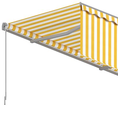 vidaXL Manual Retractable Awning with Blind 6x3m Yellow&White