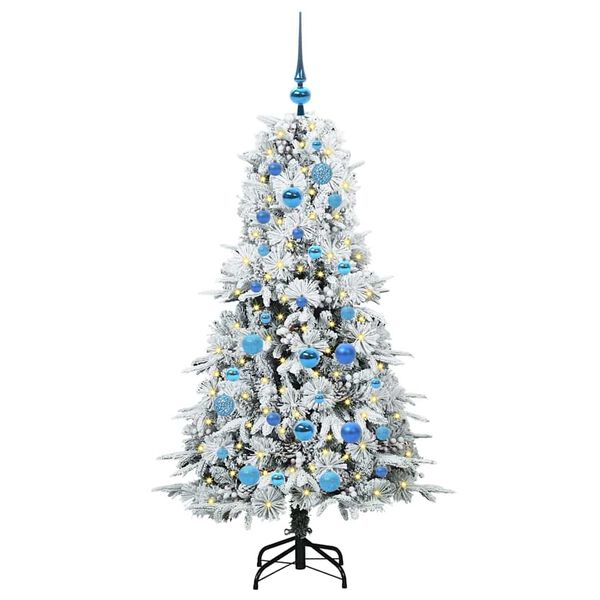 vidaXL Artificial Hinged Christmas Tree White 150 cm PE and PVC
