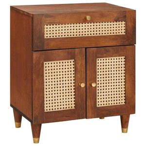 vidaXL Bedside Tables Brown 50 x 33 x 60 cm Cane and solid mango wood