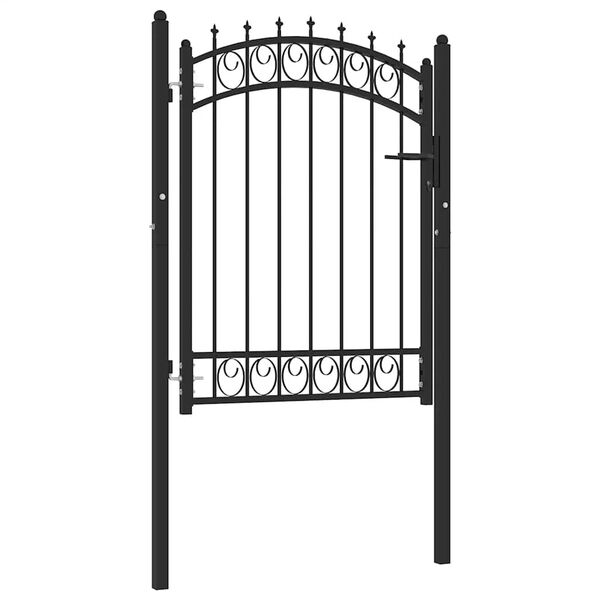 vidaXL Fence Gate with Spikes Steel 100x125 cm Black