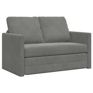 vidaXL Folding Sofa Bed Dark Grey 122 x 70 x 60 cm Velvet