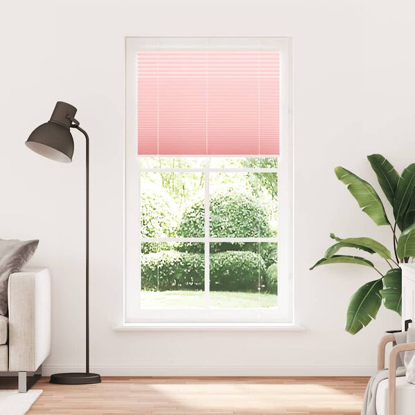 vidaXL Pleated Blind Pink 105x200 cm Fabric Width 104.4 cm Polyester