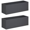 vidaXL Garden Planter 2 pcs Anthracite 60 x 20 x 20 cm