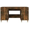 vidaXL Desk Smoked Oak 140x50x75 cm Engineered Wood