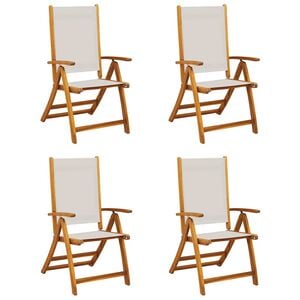 vidaXL Folding Chairs 4 pcs Solid Wood Acacia and Textilene