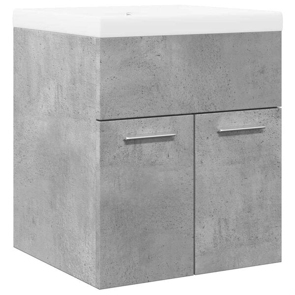 vidaXL 2 Piece Bathroom Furniture Set Concrete Grey Engineered Wood