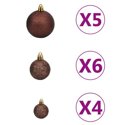 vidaXL Artificial Pre-lit Christmas Tree with Ball Set&Pinecones 150 cm