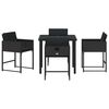 vidaXL Garden Dining Set 5 pcs Black Poly Rattan