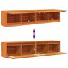 vidaXL Wall Cabinet 2 pcs Wax Brown 80 x 30 x 35 cm Solid Pine Wood