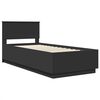 vidaXL Bed Frame with Headboard Black 90 x 200 cm Engineered Wood