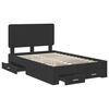 vidaXL Bed Frame with Headboard Black 135 x 190 cm Engineered Wood