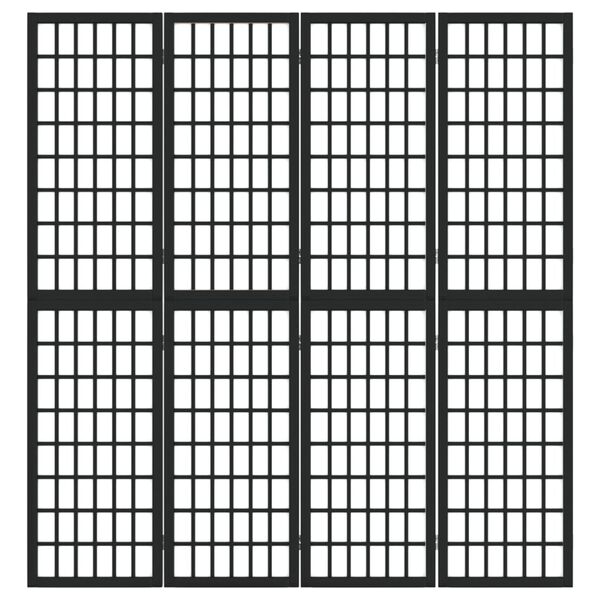 vidaXL Folding 4-Panel Room Divider Japanese Style 160x170 cm Black