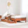 vidaXL Bed Frame without Mattress Wax Brown 75x190 cm Small Single Solid Wood Pine