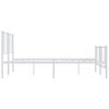 vidaXL Metal Bed Frame without Mattress with Footboard White 183x213cm