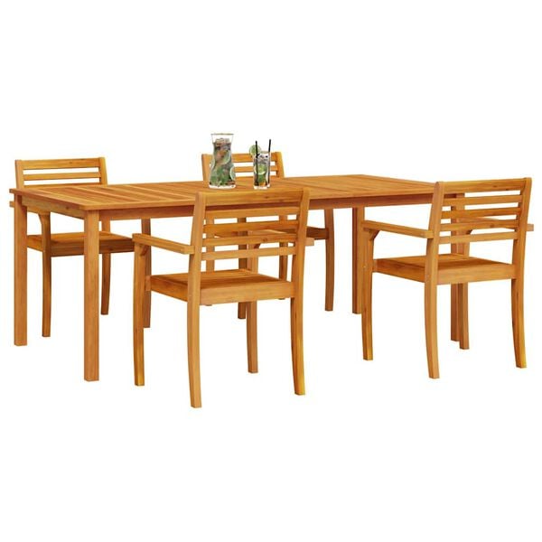 vidaXL Garden Dining Set 7 pcs Brown Solid Acacia Wood