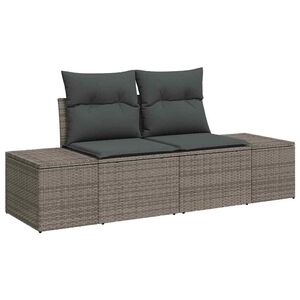 vidaXL Garden Sofa Grey 123 x 62 x 69cm Poly Rattan