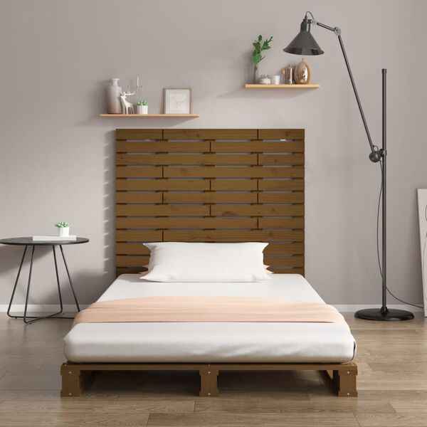 vidaXL Wall Headboard Honey Brown 141x3x91.5 cm Solid Wood Pine