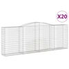 vidaXL Arched Gabion Baskets 20 pcs 400x50x140/160 cm Galvanised Iron