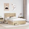 vidaXL Bed Frame with Drawer with Headboard Manual Engineered Wood