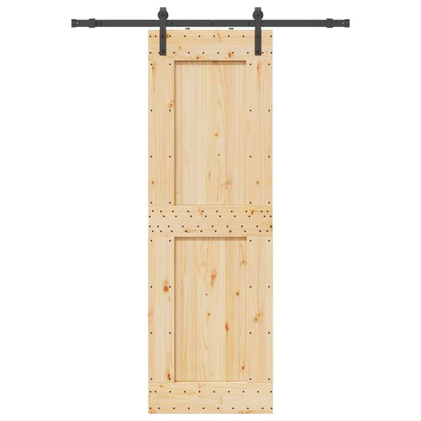 vidaXL Sliding Door with Hardware Set 70x210 cm Solid Wood Pine