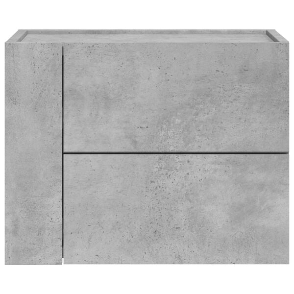 vidaXL Wall-mounted Bedside Cabinet Concrete Grey 45x30x35 cm