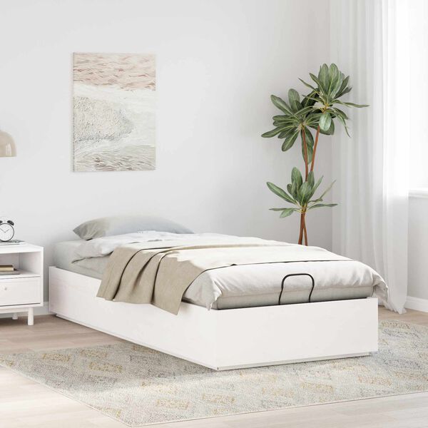 vidaXL Ottoman Bed Frame White 80 x 200 cm Solid Pine Wood