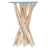 vidaXL Coffee Table with Glass Top 35x35x50 cm Solid Teak Wood