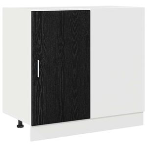 vidaXL Kitchen Corner Base Cabinet Black oak 86 x 46 x 81.5 cm