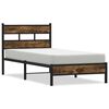 vidaXL Bed Frame without Mattress with Headboard Smoked Oak 100x200 cm