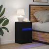 vidaXL LED Bedside Cabinet Black oak 38 x 34 x 61 cm Engineered wood