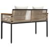 vidaXL Outdoor Bench Beige and Cream White 117 x 54 x 74.5 cm
